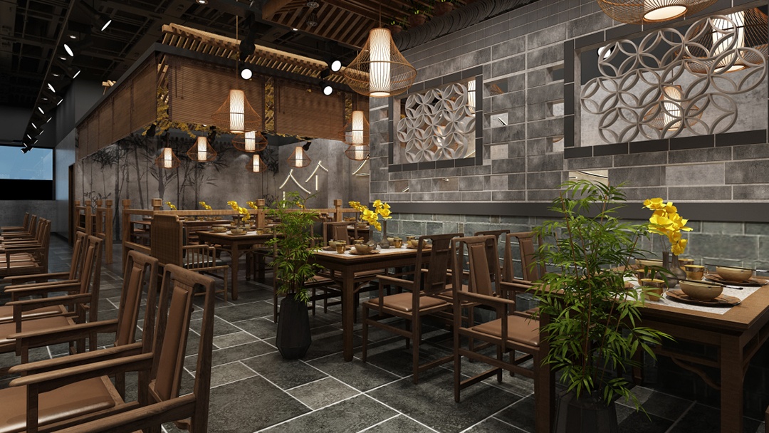 杭州中古風(fēng)快餐店裝修設(shè)計